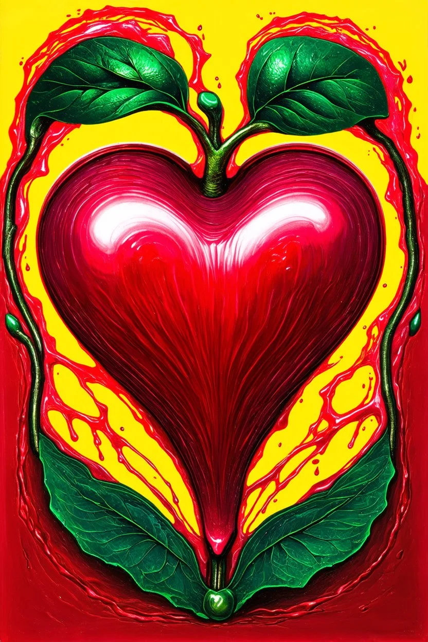 Bleeding Heart; surrealistic optical art