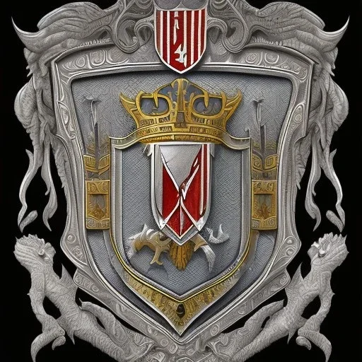 coat of arms of a troglodyte city in the moutains, very detailed