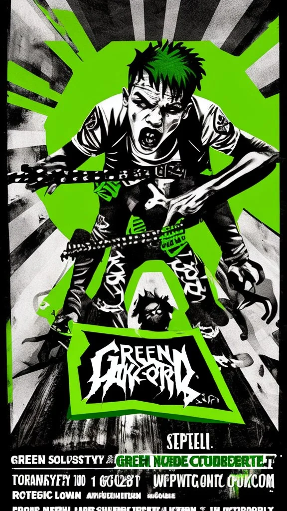 green hardcore punk flyer