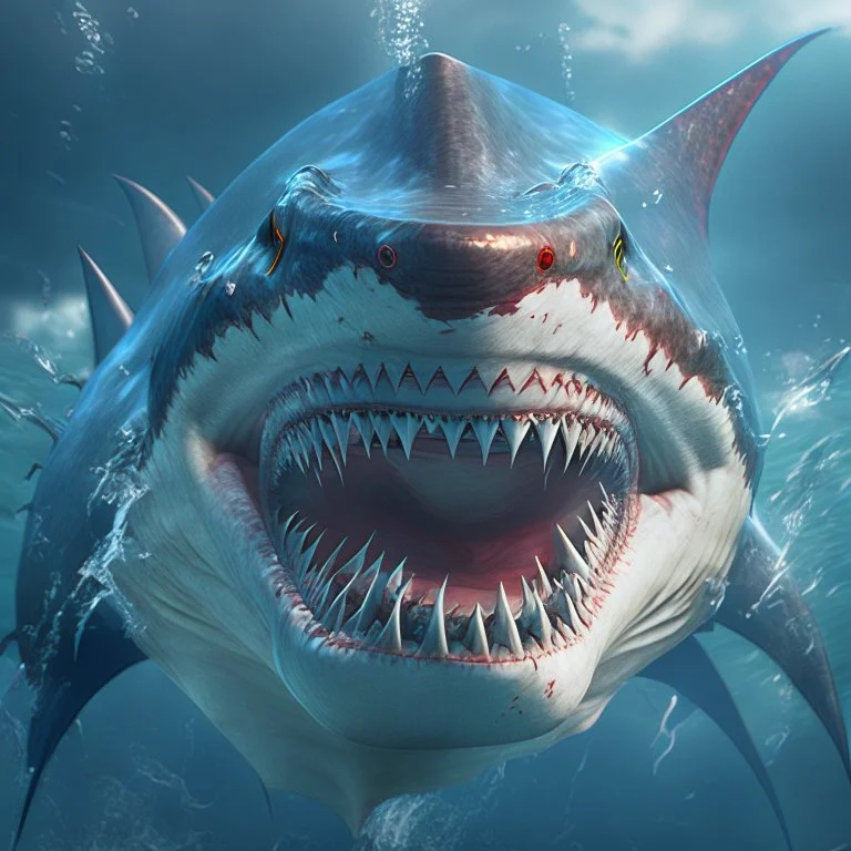 shark as a supervillain, 8k resolution, photorealistic, ultra detailed