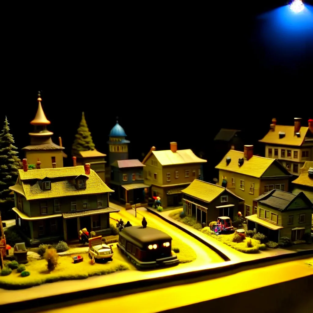 Diorama of a fake town