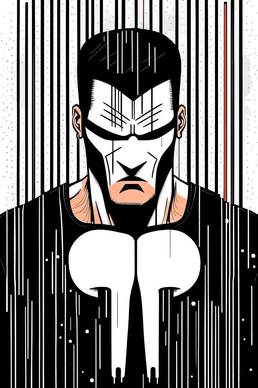 punisher sku;; in the style of Hiroshi Nagai