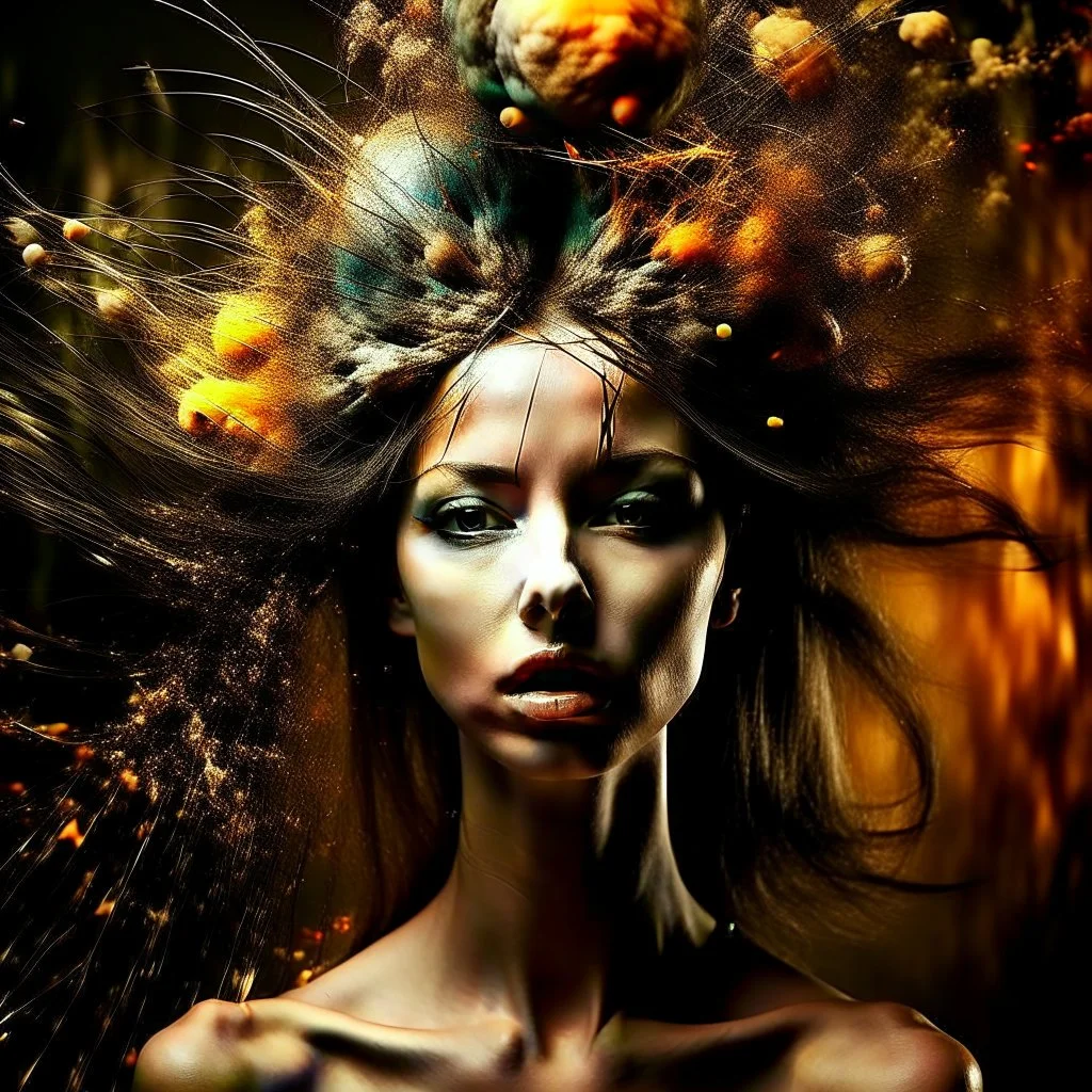 woman head exploding