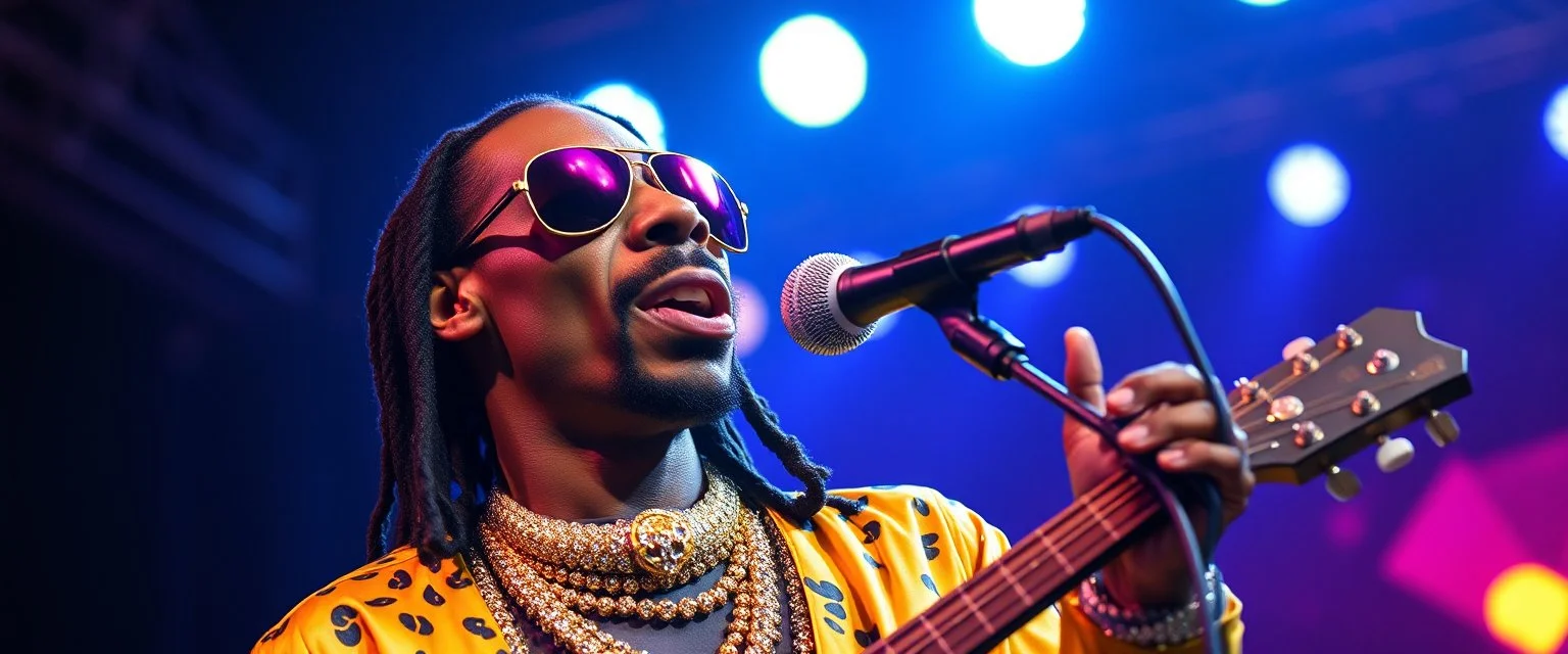 snoop dog glam rock in the style of sweet