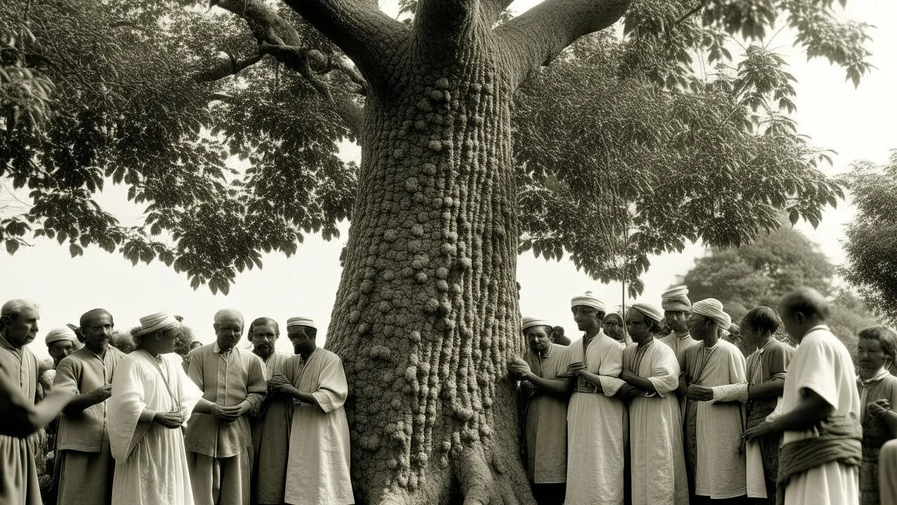 ناس يعبدون شجرة