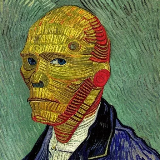 C3-P0 portrait by van gogh