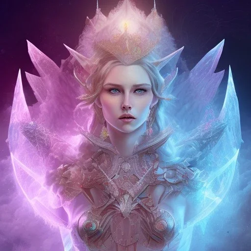 elf, ice , queen , throne, wings, majestic