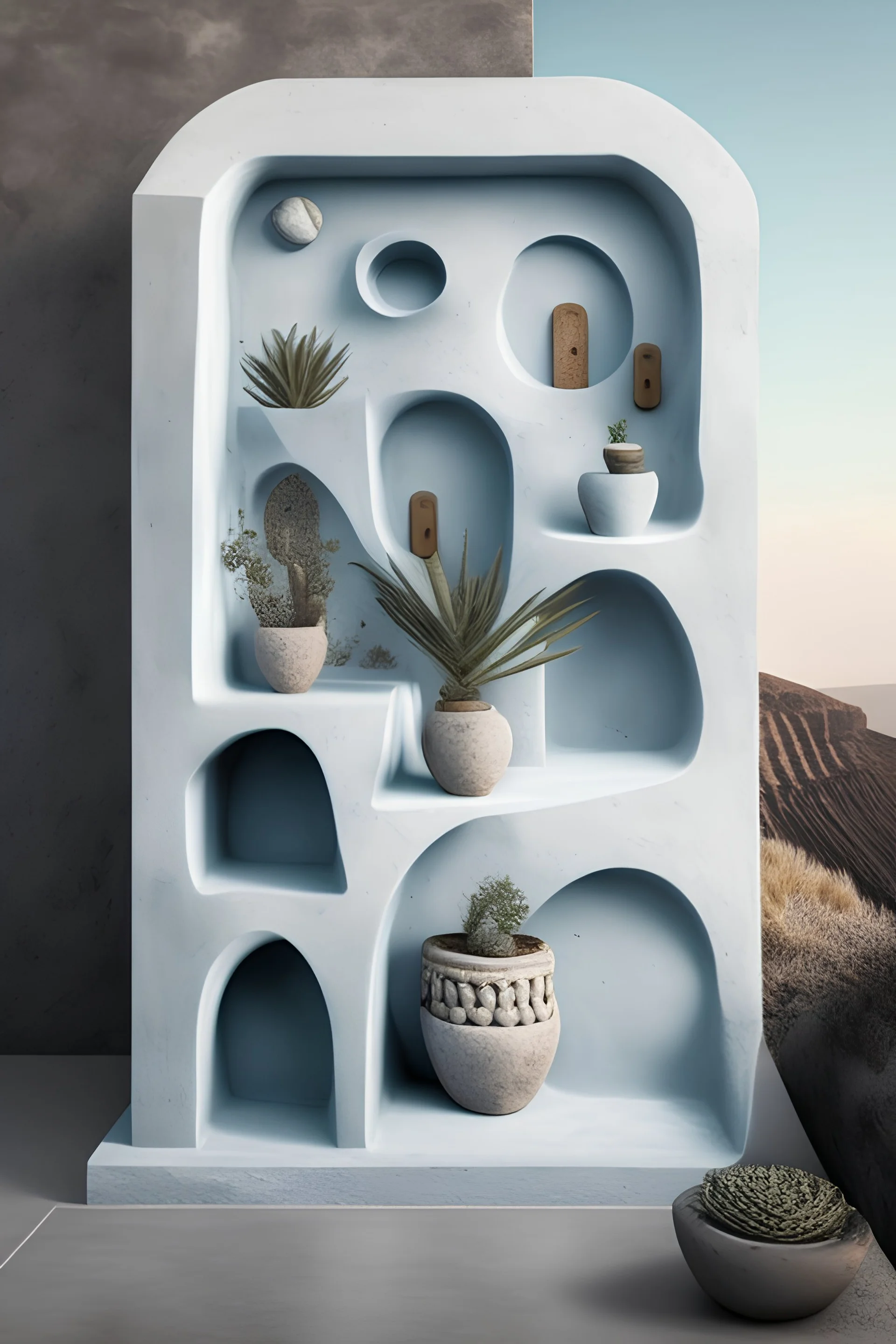 concrete decor pieces santorini inspired