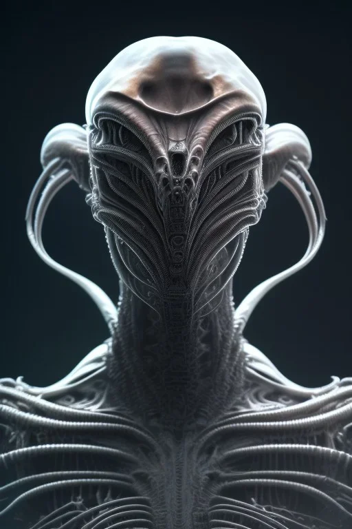 alien, head, dark, evil, weapons, blood, 8k, finely detailed, photo realistic, HR Giger style