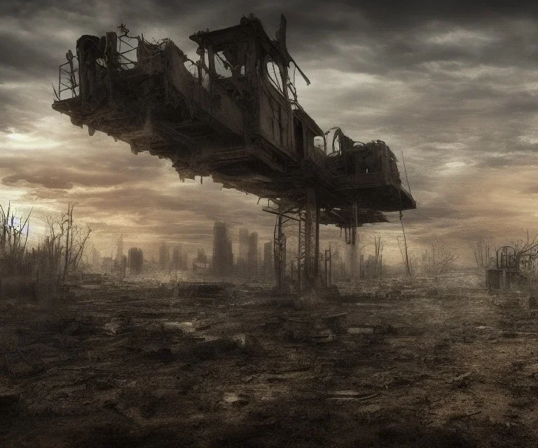 Epic photo of post apocalyptic world, photorealistic