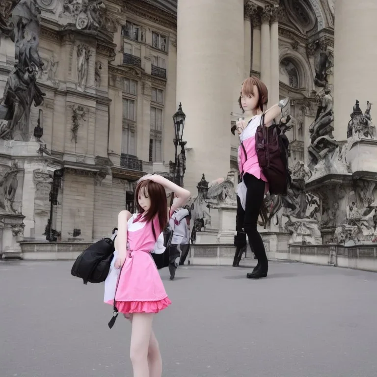 anime girl in paris