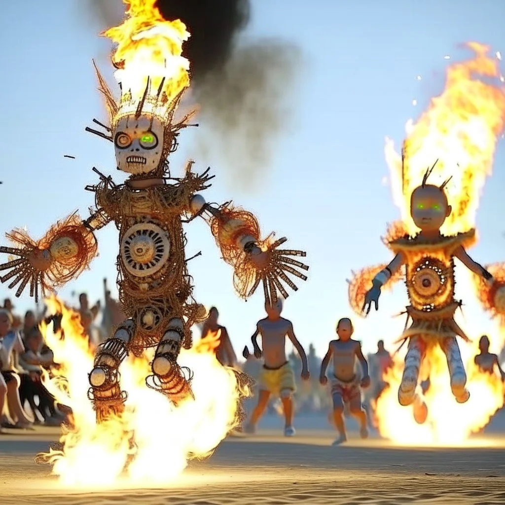 Burning Man meets Burning Woman and they produce Burning Children.