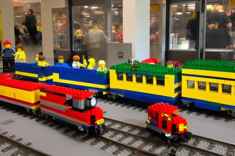 Lego Train in lego central Station New York