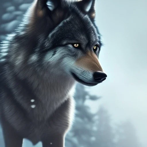 Black Wolf, 8K, cinematic lighting, sharp focus, masterpiece, expert