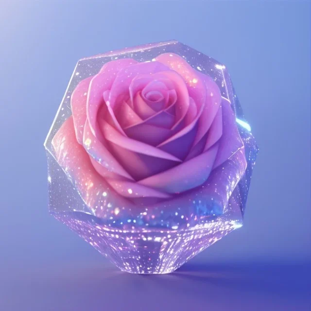 transparent crystal rose, crystallized, cinema lighting, cinema 4d, octane render, 3d render, incrate detailed,fantasy art, photo realistic, shinening light