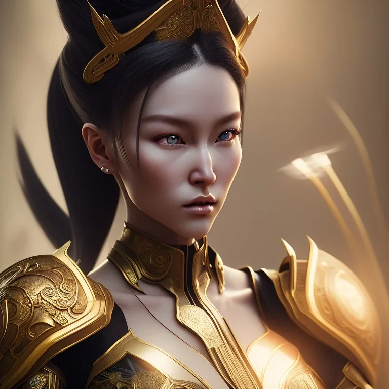 Chun-li, long black hair, elemental face, Unreal Engine 5, highly detailed, highest quality, digital painting, complex 3d render, unreal engine render, insane detail, intricate photograph quality, magnificent, majestic, highly intricate, Realistic photography, grand hall, wicked throne, holding scepter, crown of barbwire, dark color palette, metallic, highly detailed, highest quality, digital painting