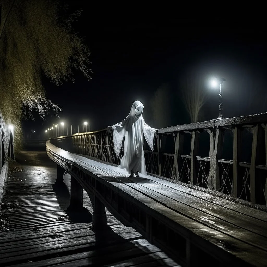 THE GHOST IS STILL DANCING AT NIGHT ON THE OLD BRIDGE