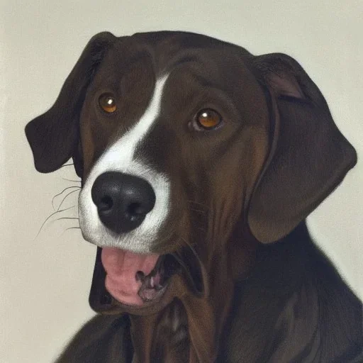 Portrait of a gray and white dog by Ralph Mcquarrie