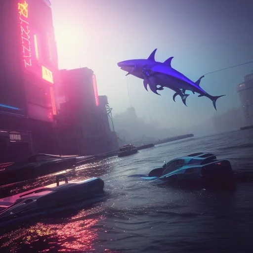 cyberpunk cyber shark deep water unreal 5, octane render, cinema4d, redshift render, hyper realistic, cenematic, vibrancy, synthwave, retouch, centered, dynamic lighting, dramatic lighting, 4k, highly detailed, attractive beautiful, realistic, virtual reality, epic composition, holographic,