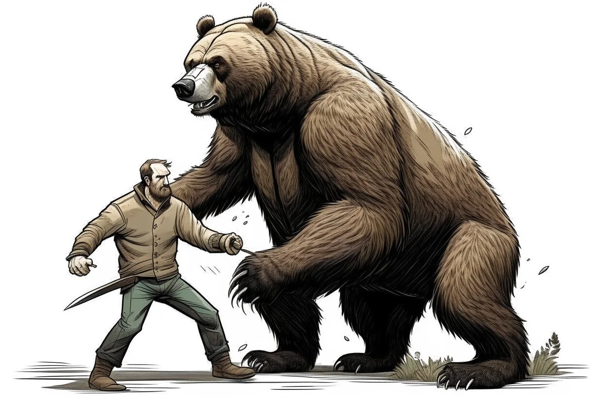 MAN FIGHTNG BEAR