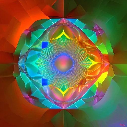 a random color metallic 4d Tesseract ,inside a 4d orange Tesseract rotating cube in a four dimension environment