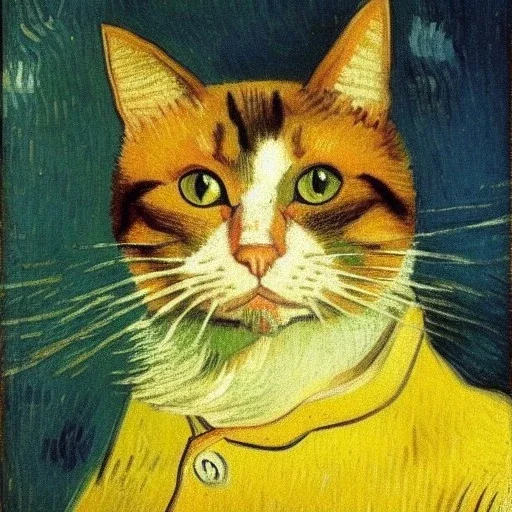 Portrait of a cat by Van Gogh