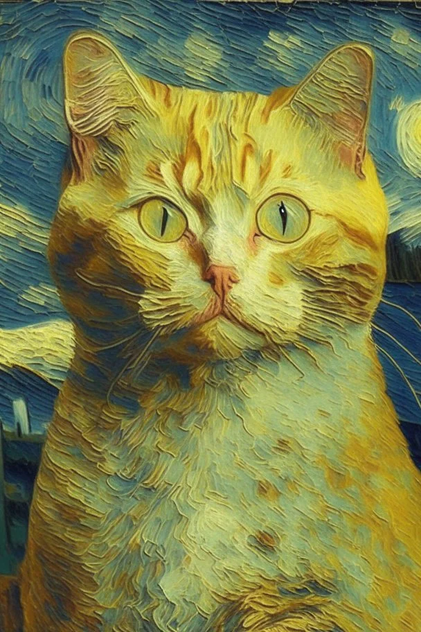 Portrait of a cat by Van Gogh