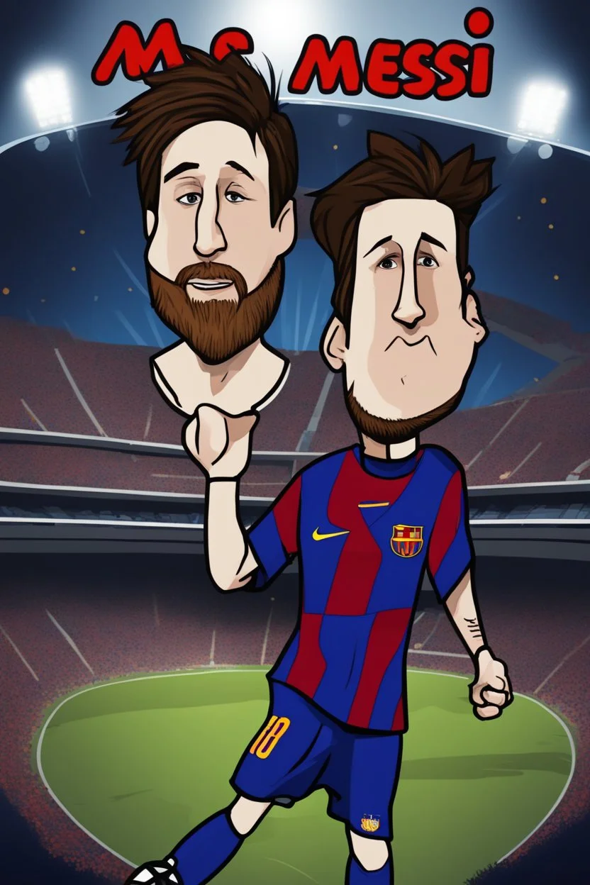 messi ,cartoon 2d