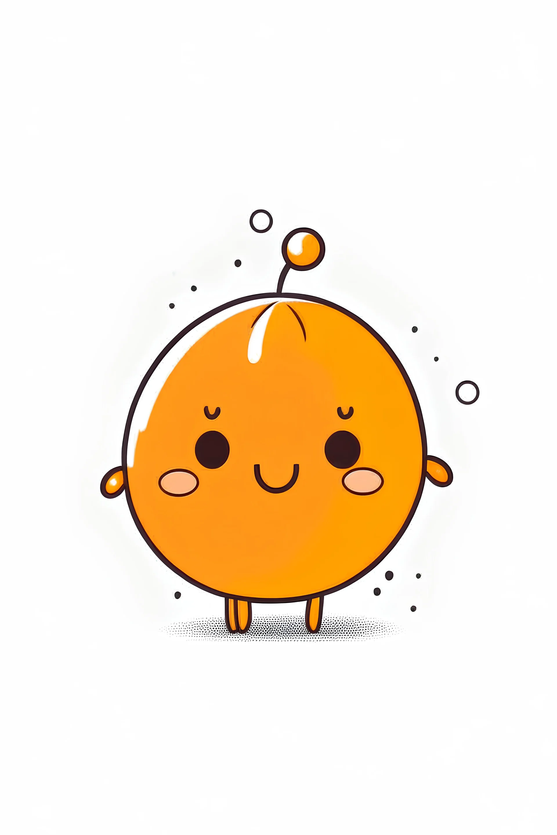 Draw a simple cute orange, White background, Clean line art and clear , sketch style, full body, only use outlined.