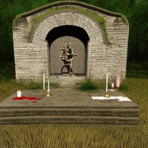 altar de resureccion para videojuegos 3d en el campo