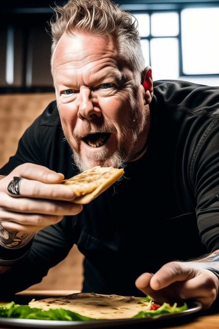 james hetfield eating cheese founde