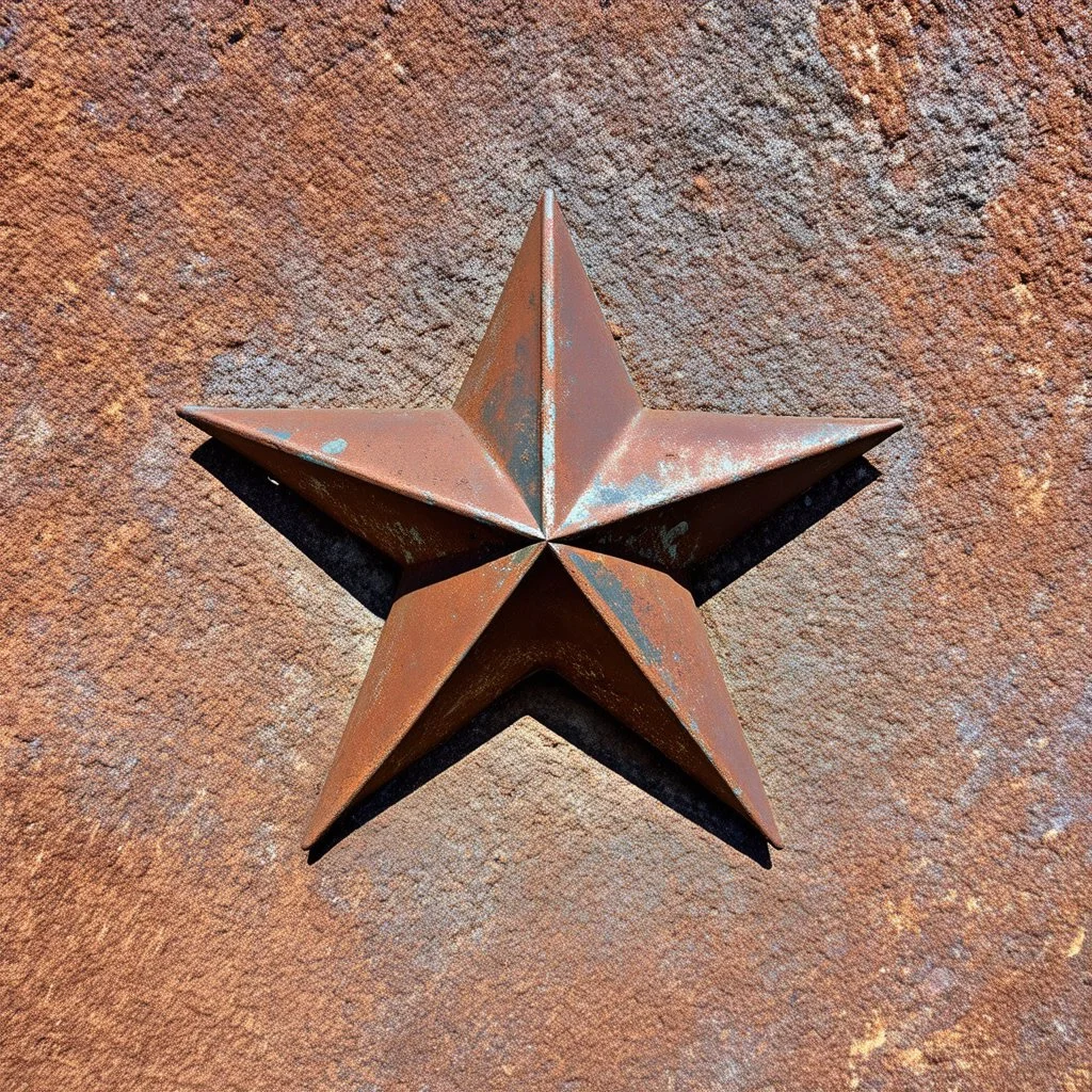 rusty downward metal star