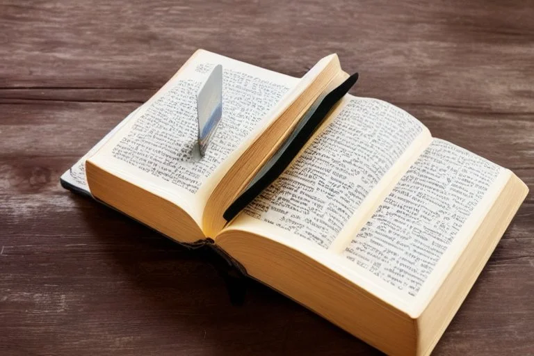 Floating magical book being held by magic