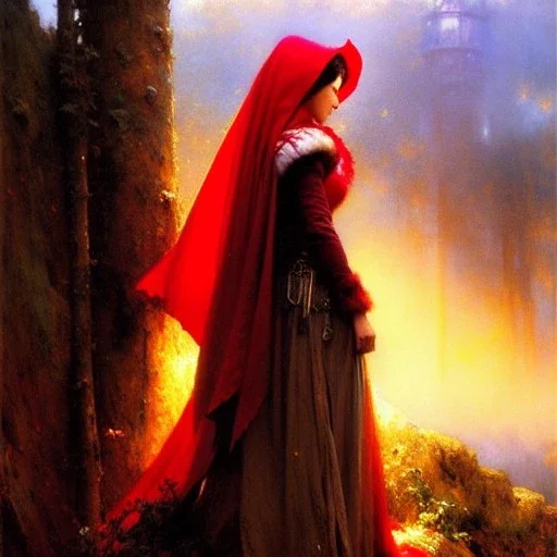 portrait 'beautiful booty Gigantic Breats mature Red Riding Hood',painting by gaston bussiere, greg rutkowski, yoji shinkawa, yoshitaka amano, tsutomu nihei, donato giancola, tim hildebrandt, oil on canvas, cinematic composition, extreme detail,fit full head inside picture,32k