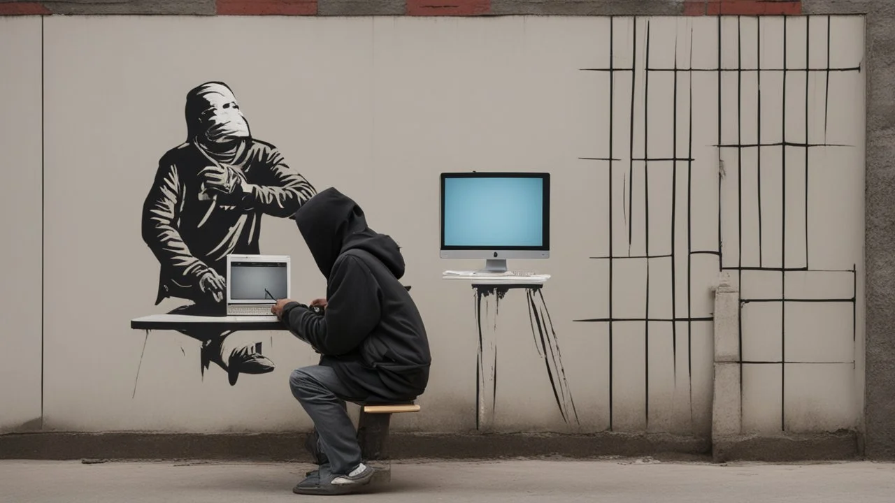 hacker by banksy