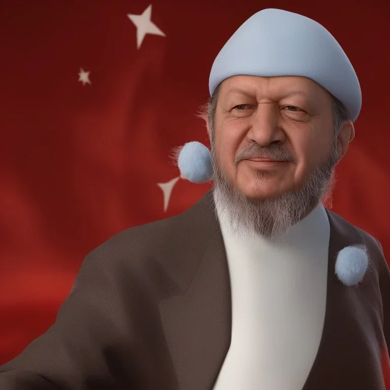 Recep Tayyip Erdogan as Papa Smurf