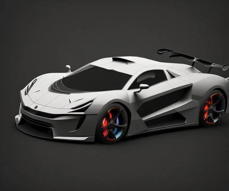 Car Supercar Vector 3d rendering Vector collage