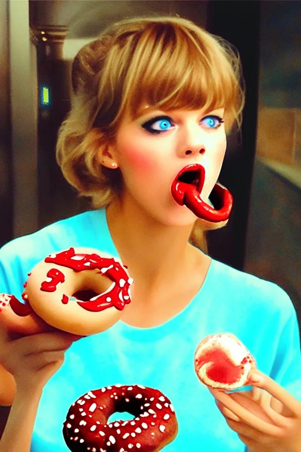 Taylor Swift eating doughnuts secretly