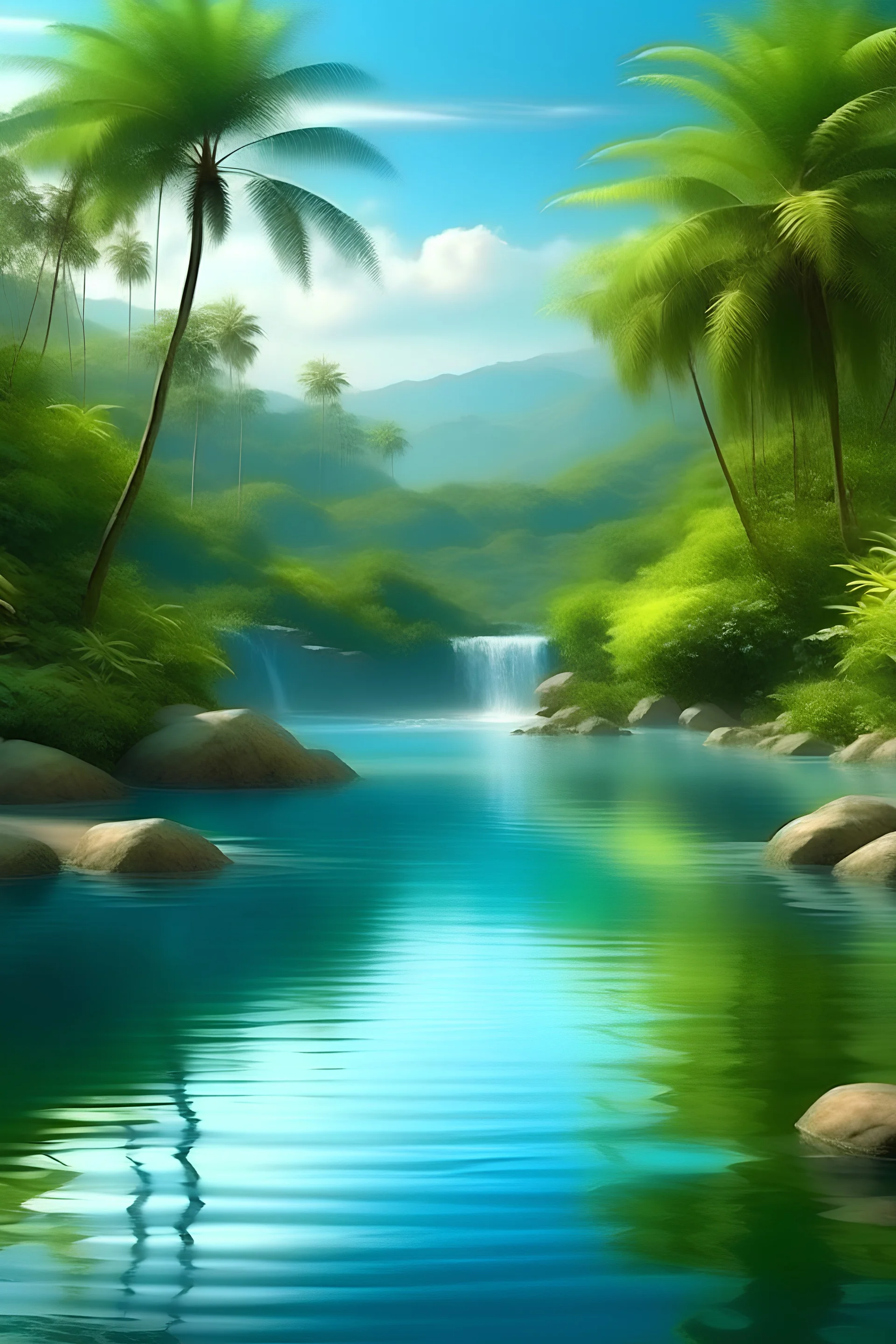 landscape of an exotic place with water