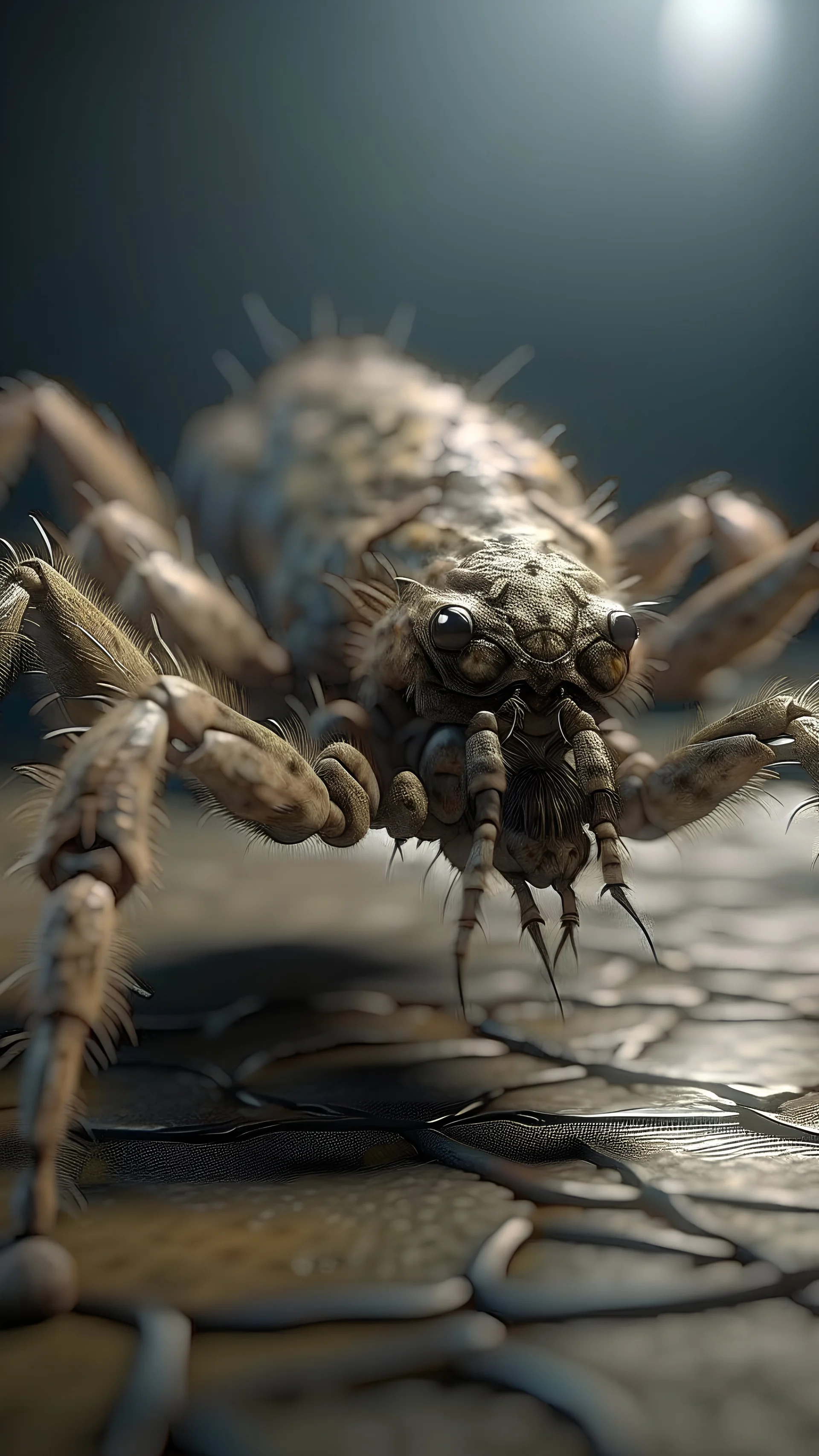 create a picture of a crawling creature with extra long arms, full body visible, 3d octane render, realistic, made in octane 3d render, cinematic, ultra-realistic, extremely detailed octane rendering, 8K, VRA