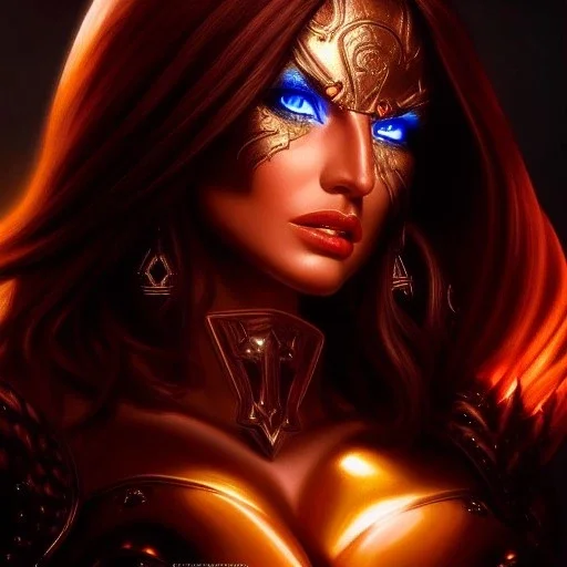 Ultra detailed fullbody Portrait in oil on canvas of Diablo character- busty beautiful female Crusader with Armor,extremely detailed digital painting,intense stare, extremely detailed face, crystal clear eyes, mystical colors ,perfectly centered image, perfect composition, rim light, beautiful lighting,masterpiece ,8k, stunning scene, raytracing, anatomically correct, in the style of Steve Jung and robert e howard and Wizyakuza and Ohrai Noriyoshi and Simon Bisley and uncannyknack and kilory.