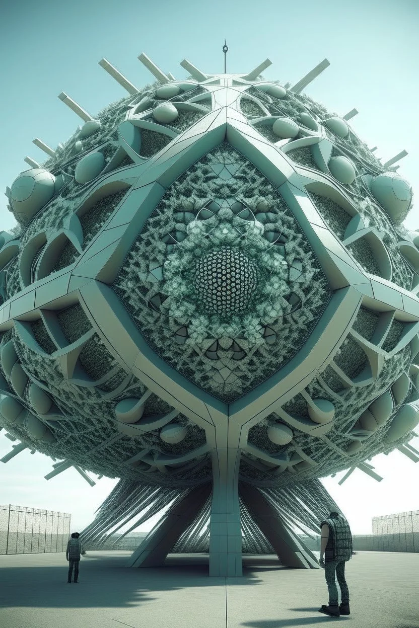 impossible geometry giant organic virus building