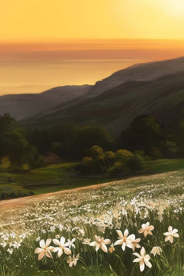 A beautiful classical painting of a landscape