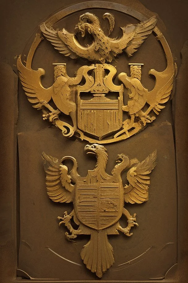 in a LARGE BASEMENT, half-buried in the earth, an ancient, worn-out, worn-out, torn-side valise peeks out, from which gold coins from the time of Catherine the Great fall out. The ancient coat of arms of Russia, the double-headed eagle, is BARELY VISIBLE on the bag. There are a lot of broken bricks and earth around the bag. All in high quality 8K