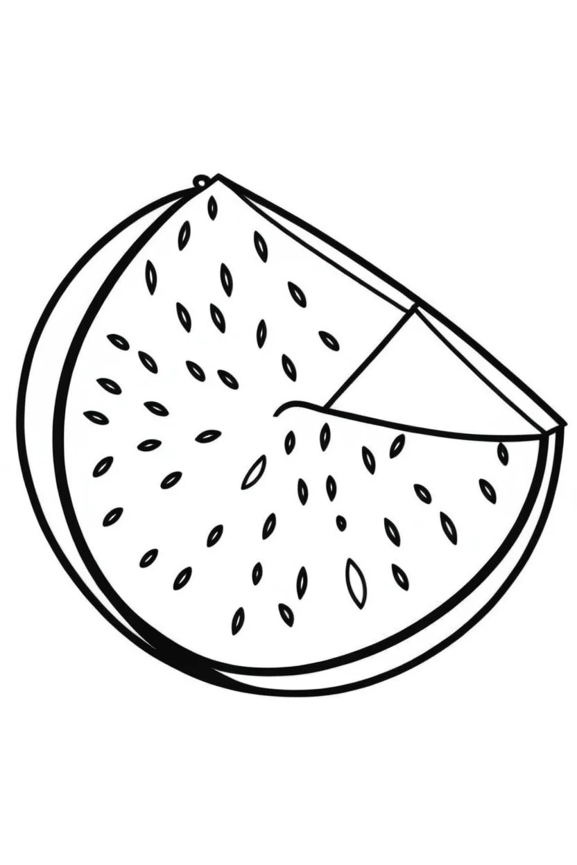 watermelon minimalistic, line art, background, vector, svg, coloring page, black outline on white background