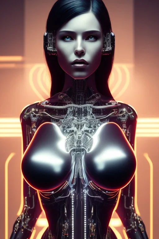 cyberpunk, black latex body, women, body portrai, big boobs, open mouth, highlight eyes perfect, skin, tron, cyborg , perfekt, real, dream, hr giger