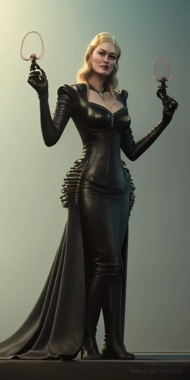 Cersei Lannister as evil mistress in black leather, dominatrix, bdsm, busty, cleavage, curvy, lena headay, angry, stern look. character design by cory loftis, fenghua zhong, ryohei hase, ismail inceoglu and ruan jia. unreal engine 5, artistic lighting, highly detailed, photorealistic, fantasy