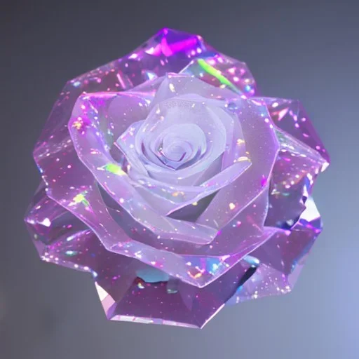 transparent multicolor crystal rose