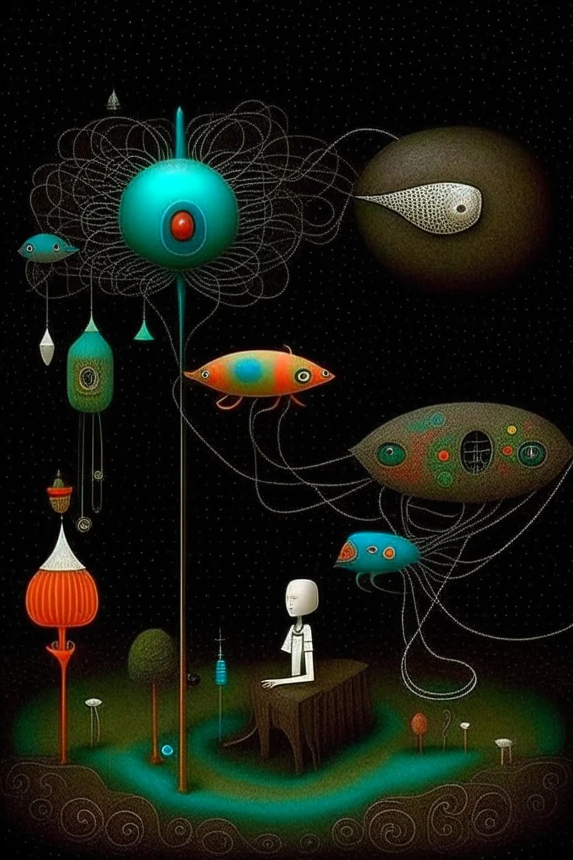 Surreal sinister weirdness Style by Duy Huynh and Clive Barker and Max Ernst, fractional reserve daydream <lora:SurrealHorror:0.6> , strange inconsistencies and absurdities, eerie, weird colors, smooth, neo surrealism, abstract quirks by Bruno Munari, album art