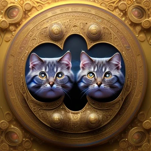 3d cute cats, beautiful rich, detailed yin and yang symbol, shiny, intricate, gorgeous, ultrafine detail, hyperrealism, trending , sharp focus, intricate details, highly detailed, glowing, glitter, complementary colours